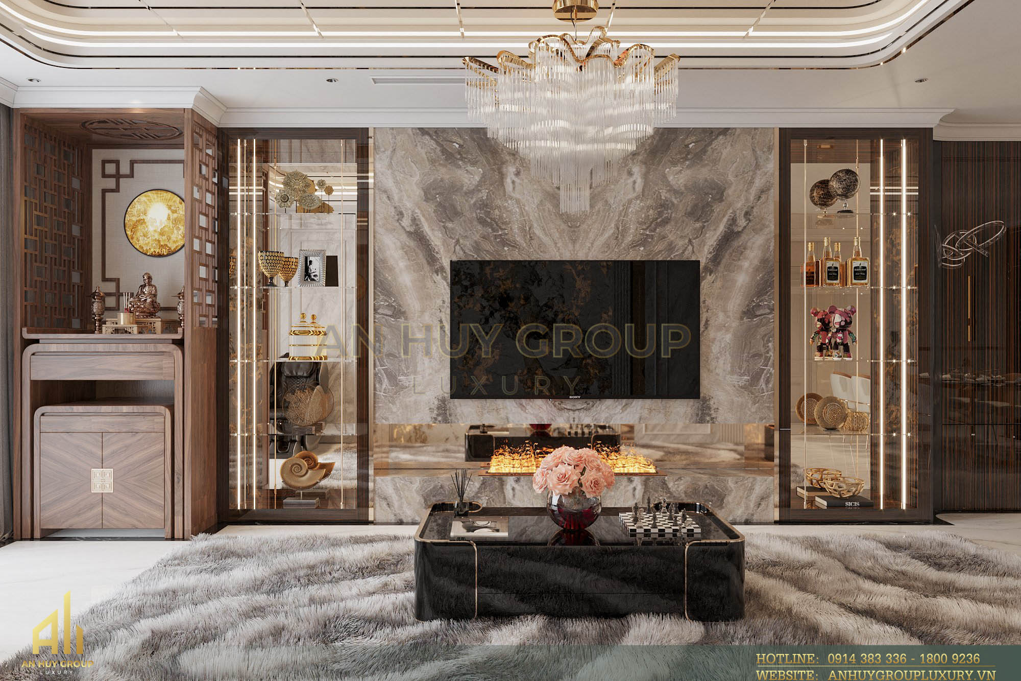 Phòng khách nhà anh Tự